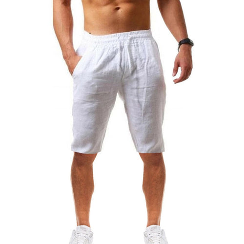2022 Cross-Border Summer New Product Loose Cotton and Linen Breathable Five-Point Pants Men's Sports and Leisure Elastic Linen Shorts