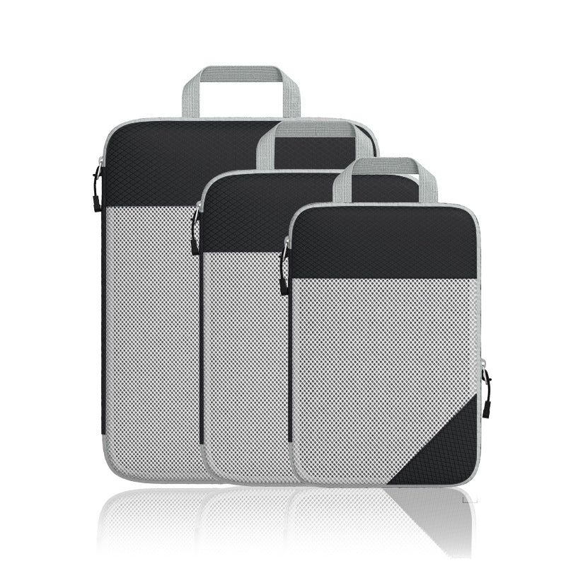 Travel Cosmetics Bag Compressible Foldableable Cosmetics Bag Storage Set Mesh Visible Suitcase Trolley Case Organizer Bag