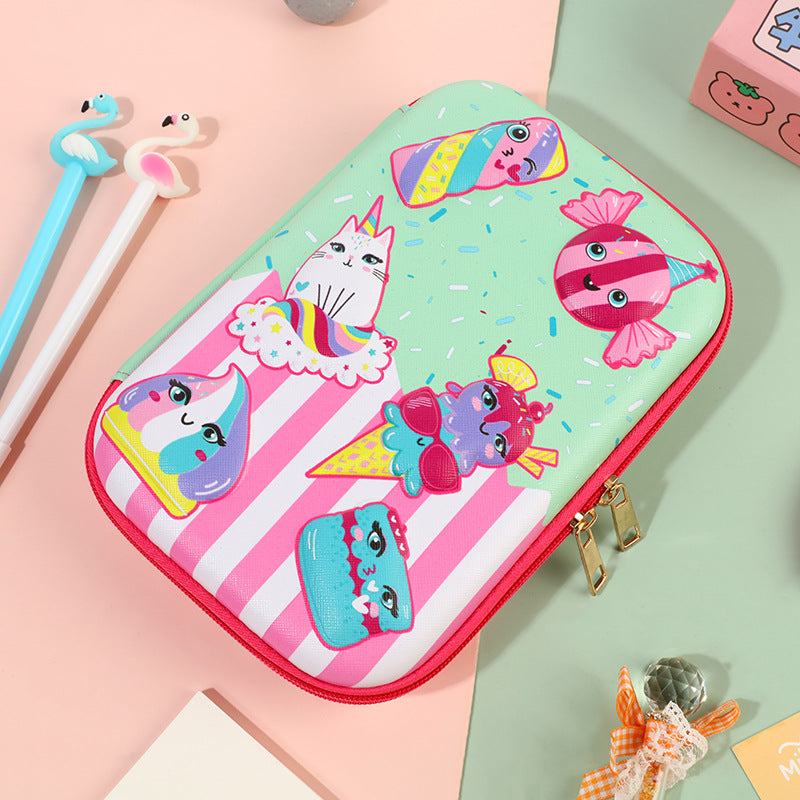 Student Cartoon Stationery Box Large Capacity Storage Box 3D Stationery Bag Cute Pencil Box Creative Pencil Bag