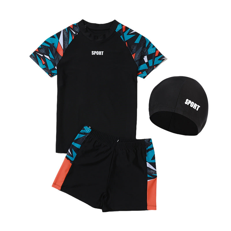 Children's Swimwear Boys' Swim Trunks 2026 New Model Kids' Swimwear for Older Children Youth Two-Piece Hot Spring Swimwear