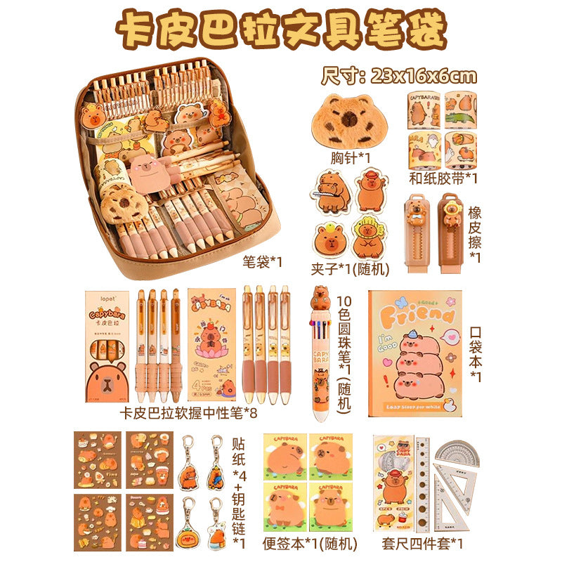 12-Layer Large-Capacity Pencil Bag Kapibara High-Looking Pencil Bag Cute Student Stationery Bag School Supplies Prizes