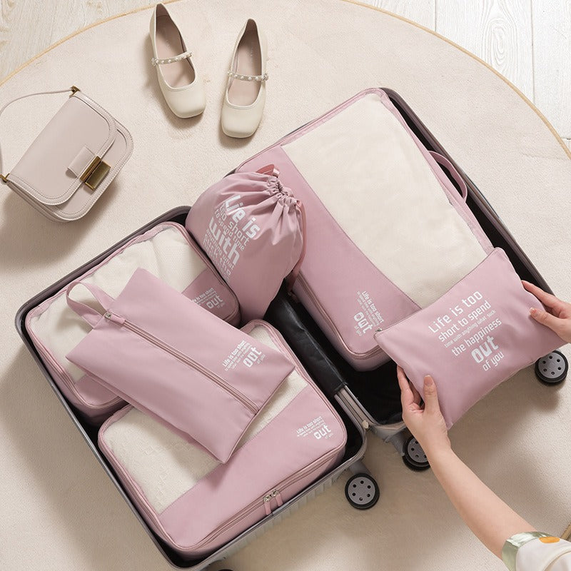Travel Storage Bag Suitcase Clothing Organizer Solid Color Simple Multifunctional Travel Clothing Storage Organizer Set