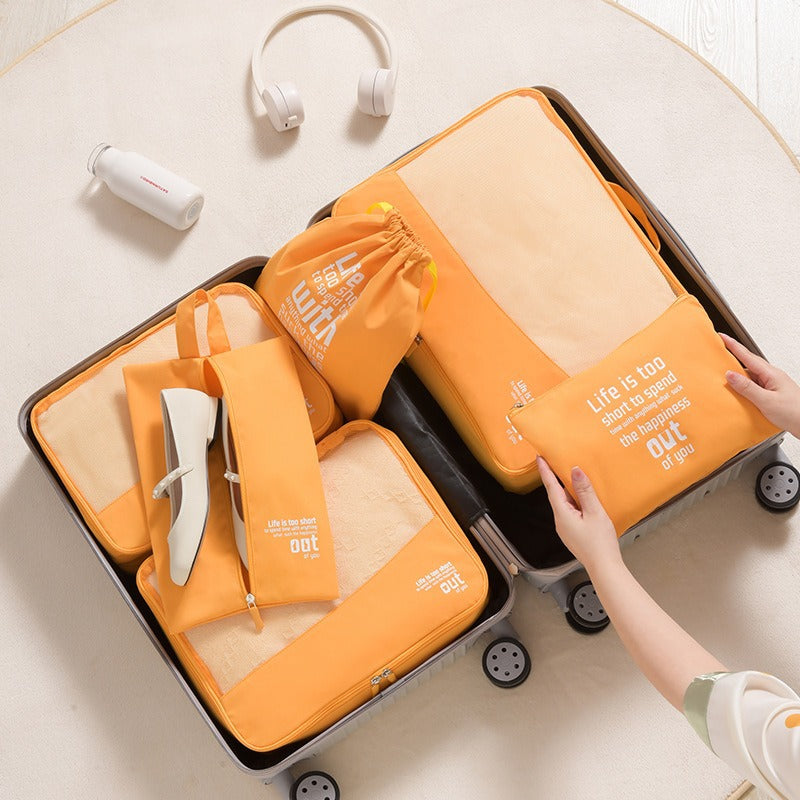 Travel Storage Bag Suitcase Clothing Organizer Solid Color Simple Multifunctional Travel Clothing Storage Organizer Set