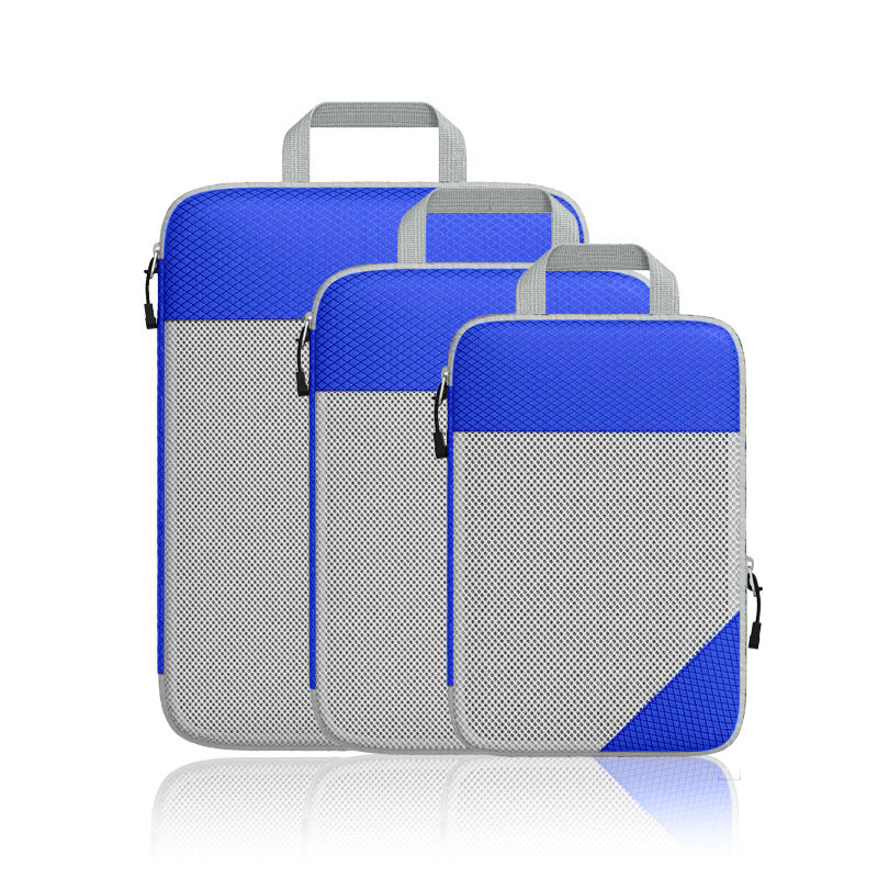 Travel Cosmetics Bag Compressible Foldableable Cosmetics Bag Storage Set Mesh Visible Suitcase Trolley Case Organizer Bag