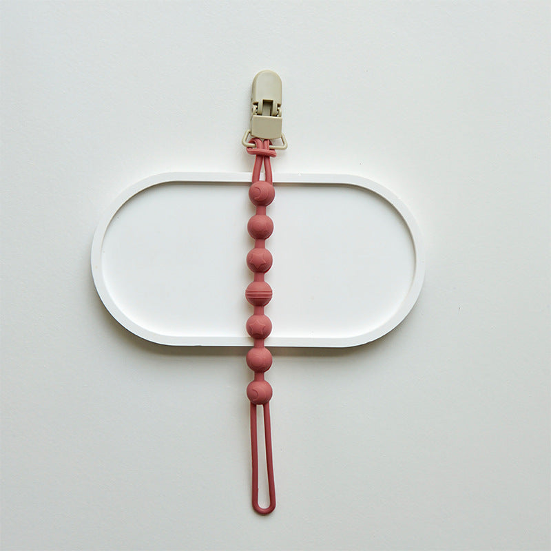 Ins Infant Silicone Pacifier Chain Portable Belt Clip Anti-loss Silicone Chain Baby Packing Gum Lanyard