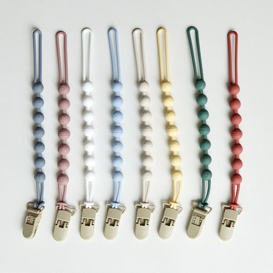 Ins Infant Silicone Pacifier Chain Portable Belt Clip Anti-loss Silicone Chain Baby Packing Gum Lanyard