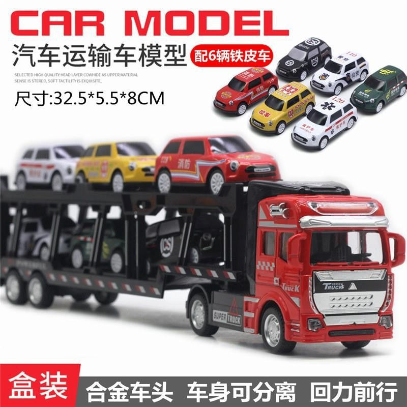 Alloy Pull Back Toy Cars Set - Fire Truck, Tank & Excavator for Kids