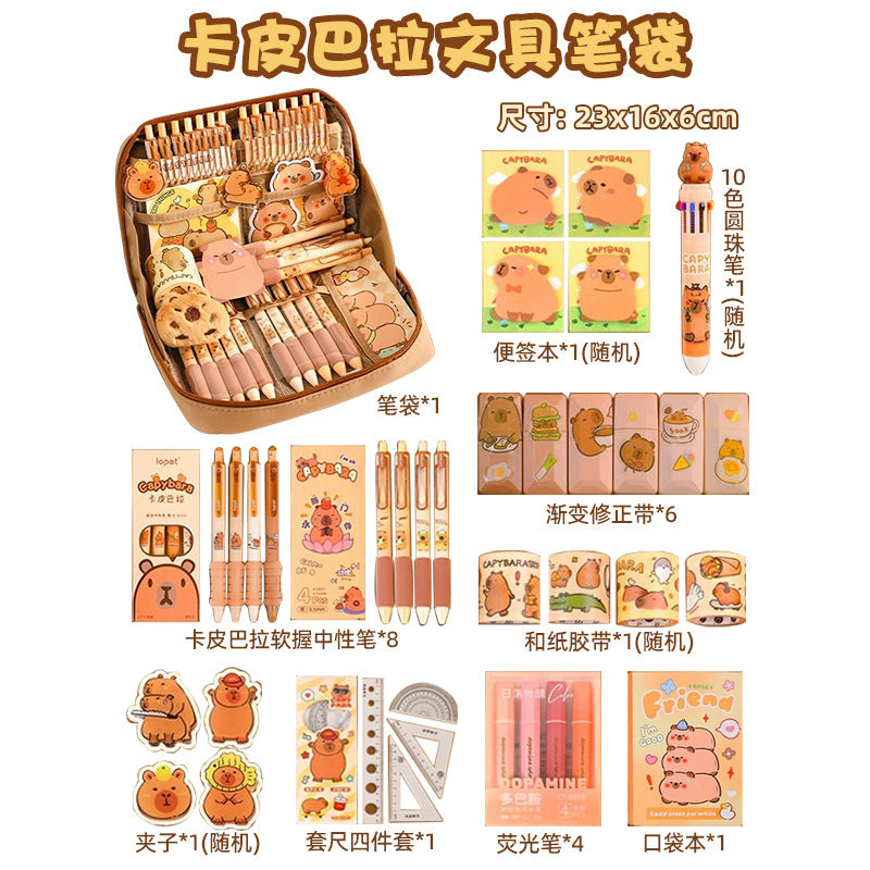 12-Layer Large-Capacity Pencil Bag Kapibara High-Looking Pencil Bag Cute Student Stationery Bag School Supplies Prizes