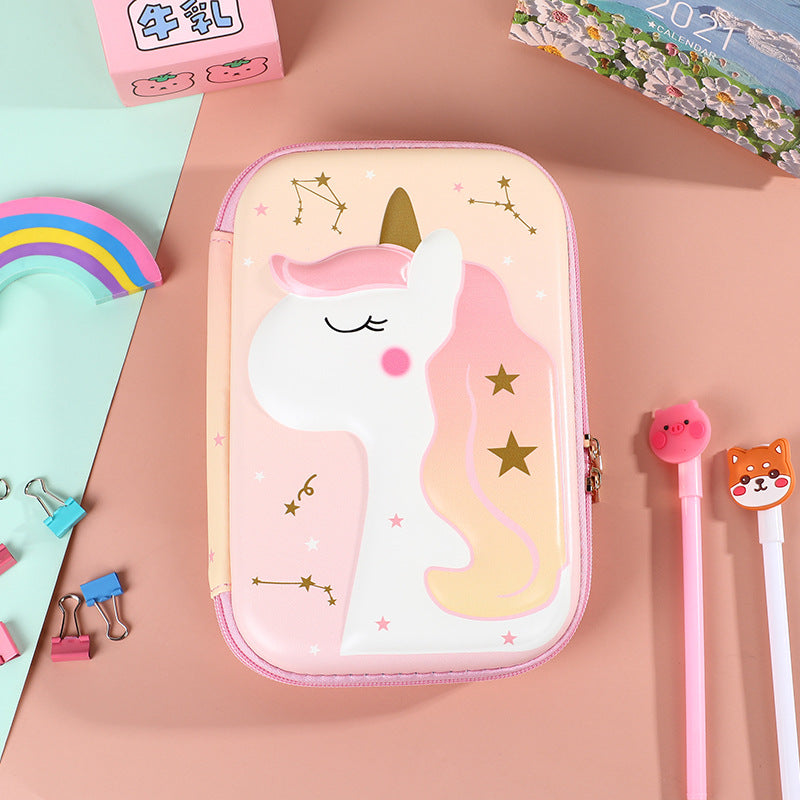 Student Cartoon Stationery Box Large Capacity Storage Box 3D Stationery Bag Cute Pencil Box Creative Pencil Bag