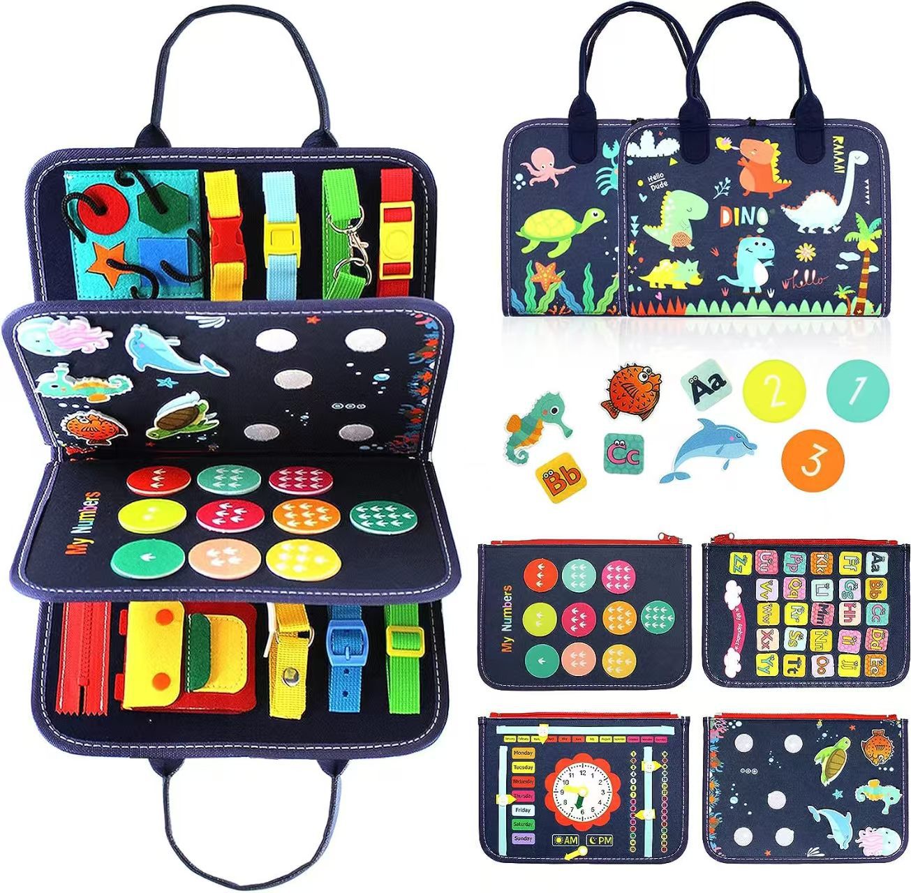 Montessori Felt Busy Board - DIY Educational Dressing Board for Children