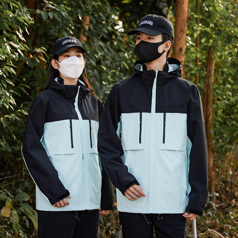 2024 New Windproof and Waterproof Mountaineering Suit for Couple Travel Sports Workwear Jacket Coat Breathable Thin Jacket for Men and Women