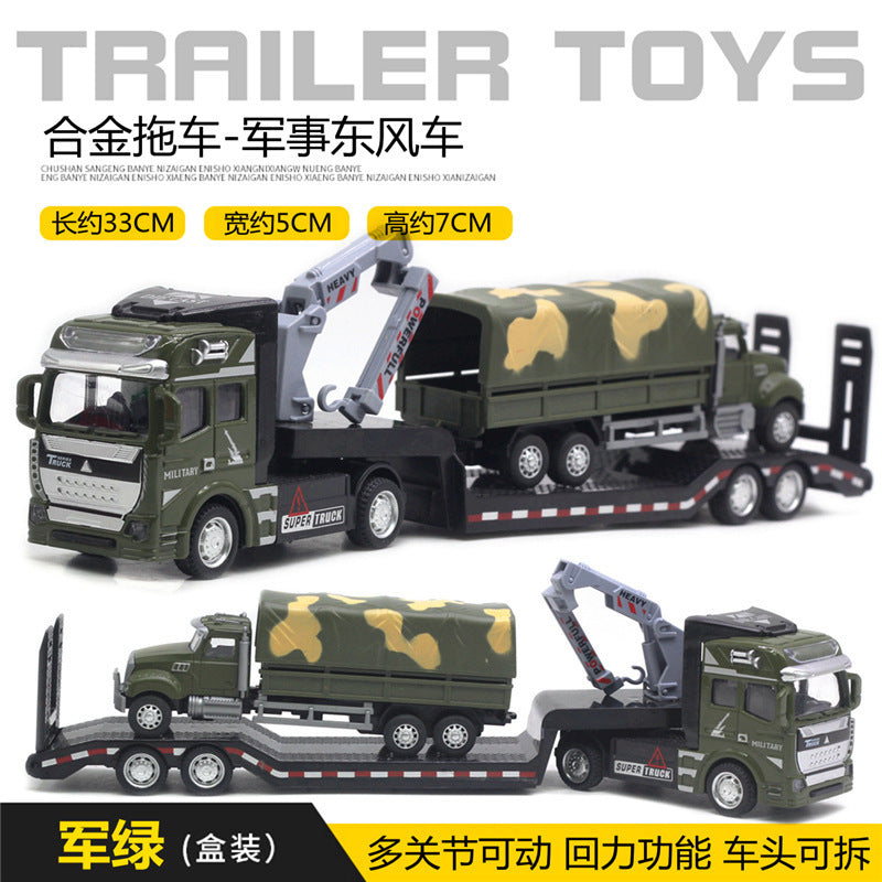 Alloy Pull Back Toy Cars Set - Fire Truck, Tank & Excavator for Kids