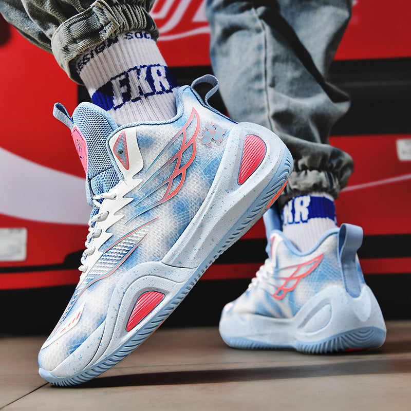 Non-Slip Mesh Basketball Shoes - Wear-Resistant Shock-Absorbing Game Shoes for Men & Women