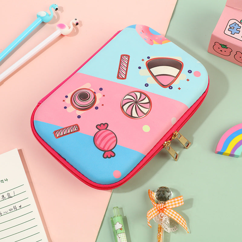 Student Cartoon Stationery Box Large Capacity Storage Box 3D Stationery Bag Cute Pencil Box Creative Pencil Bag