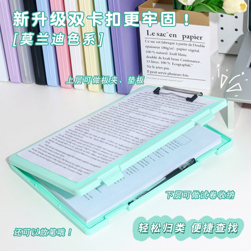 A4 folder paper material storage box student board clip writing pad multifunctional office file storage box
