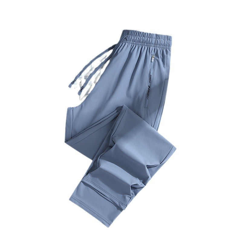 Summer New Ice Silk Pants Quick-Drying Breathable Nylon Unisex Elastic Soft Wrinkle-Resistant Cooling Couple Sun Protection Pants