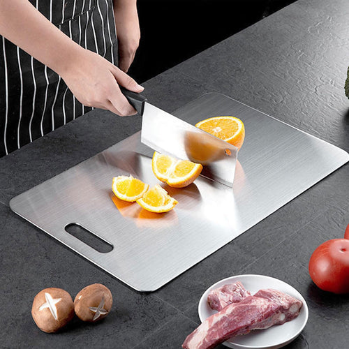 201 Stainless Steel Cutting Board - Thickened Anti-Mold Antibacterial Double-Sided Chopping Board