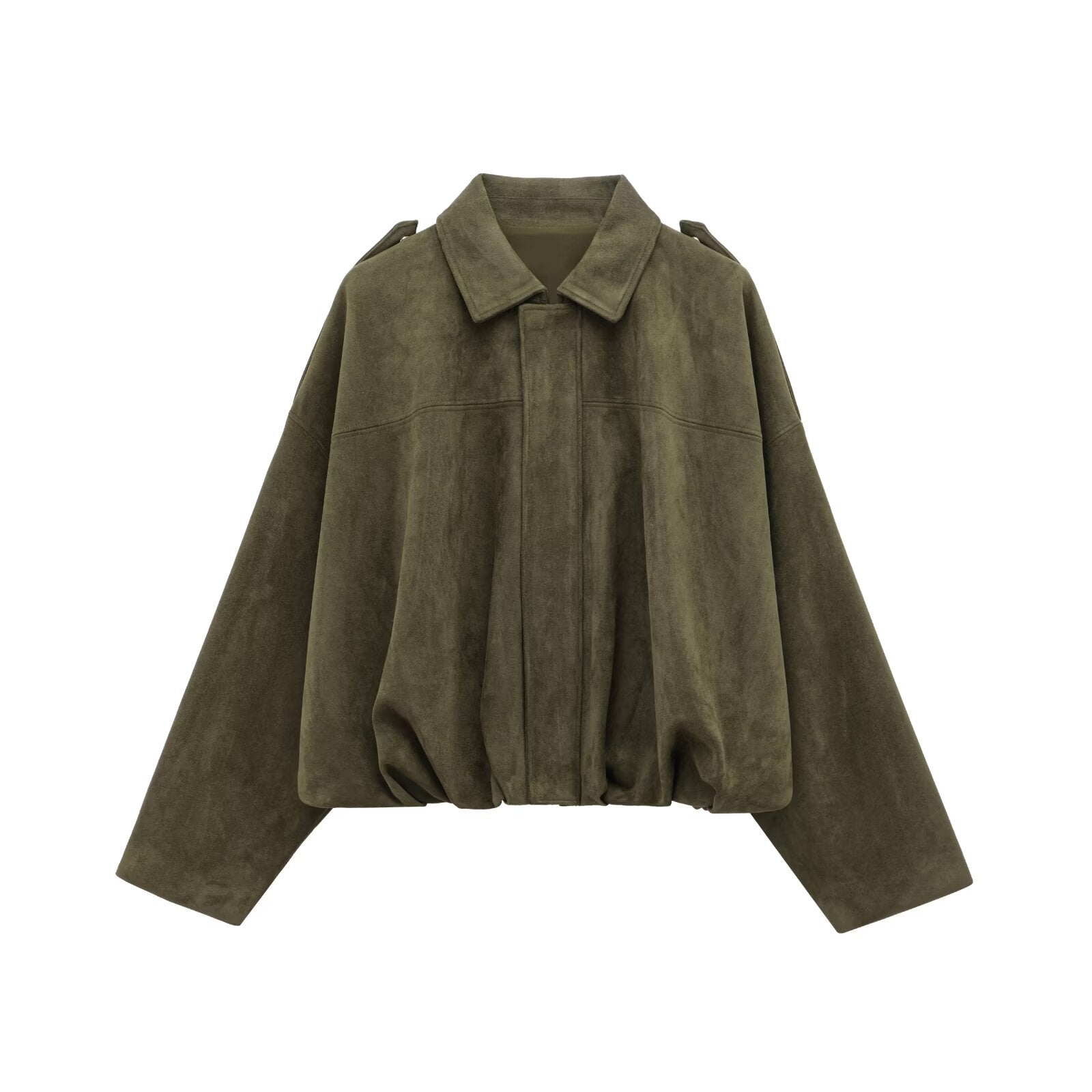 European and American Cross-Border Women's Clothing 2025 Early Spring New Fashion Suede Casual Style Versatile Casual Simple Aviator Jacket