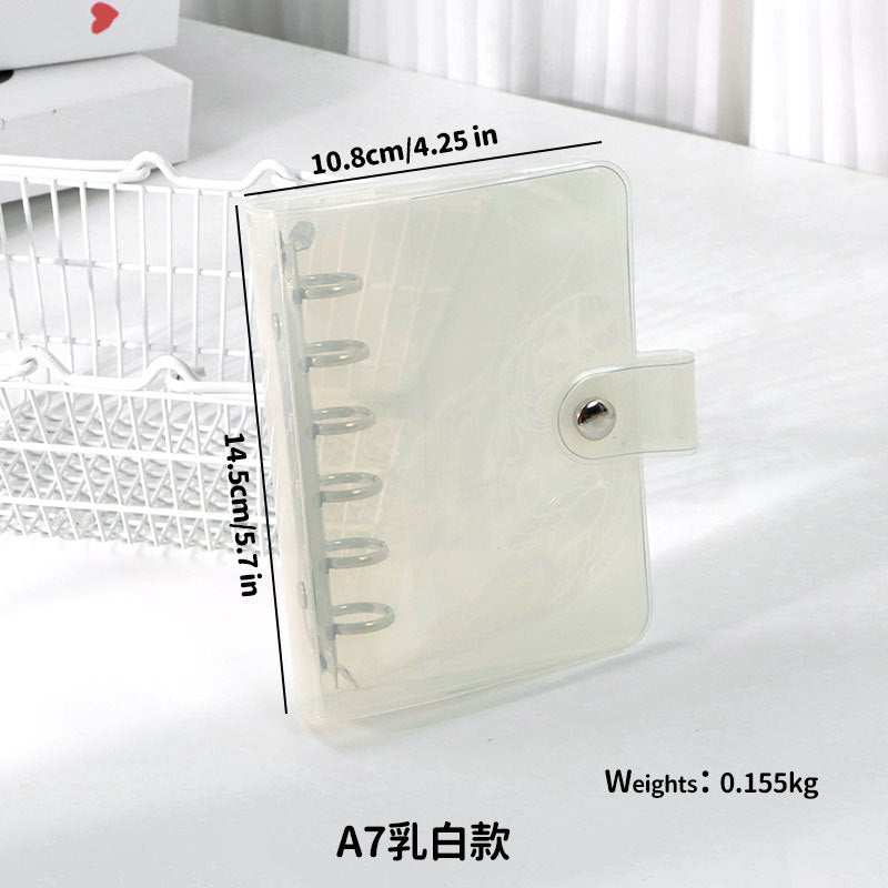 Little Red Book Hot Sale Original Mini 6 Hole Binder A7 Hand Book Shell PP Shell PVC Transparent Glitter Cover