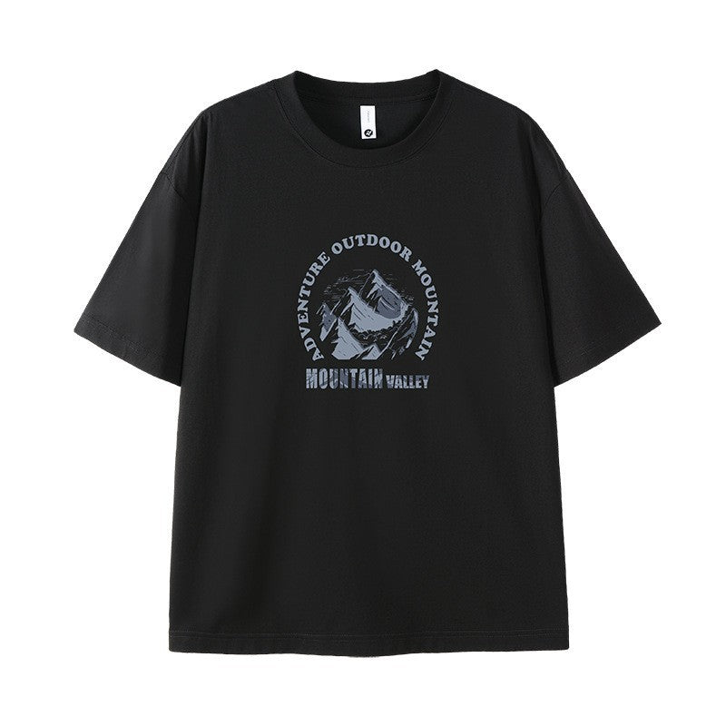 Danbaoni | Summer New Japanese-Style Heavy-Duty Quality Short-Sleeve Men's Loose Casual Round-Neck Printed Drop-Shoulder T-Shirt in Stock.