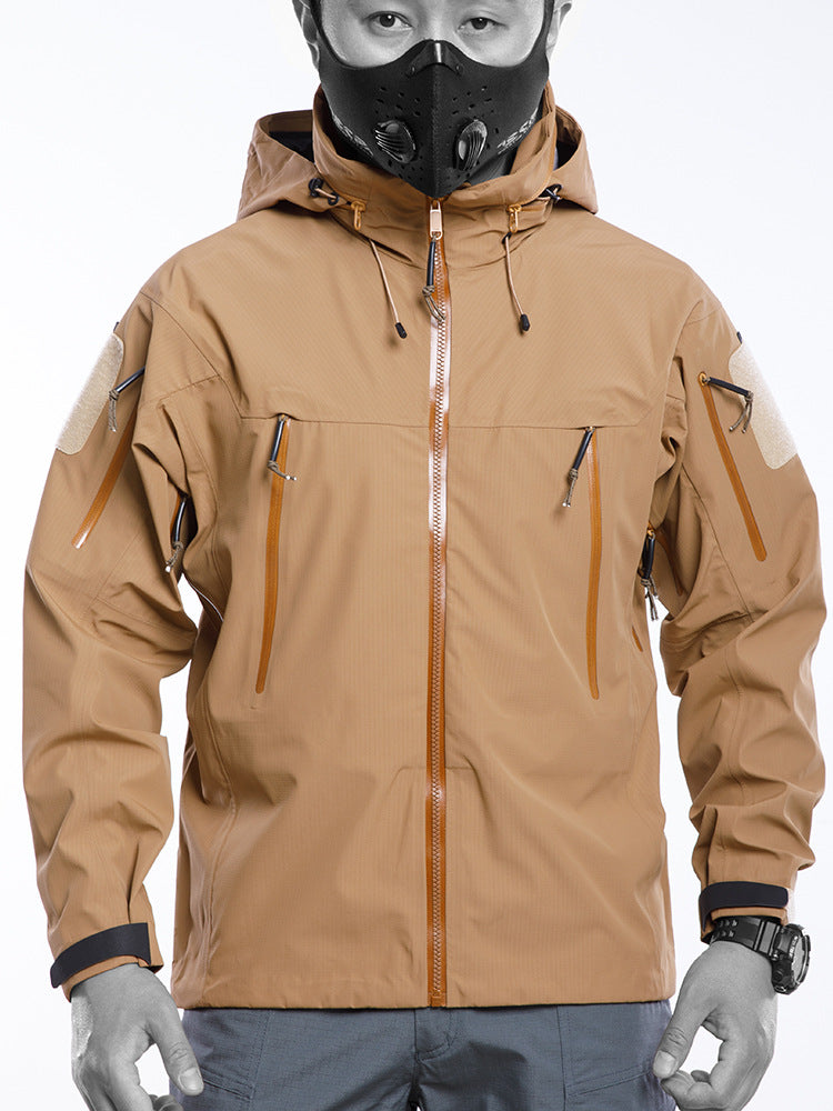 Bird's Home Outdoor Hard Shell Full Waterproof Jacket Men's Jacket Pressure Adhesive Windbreaker Jacket Lightweight Mountaineering Suit