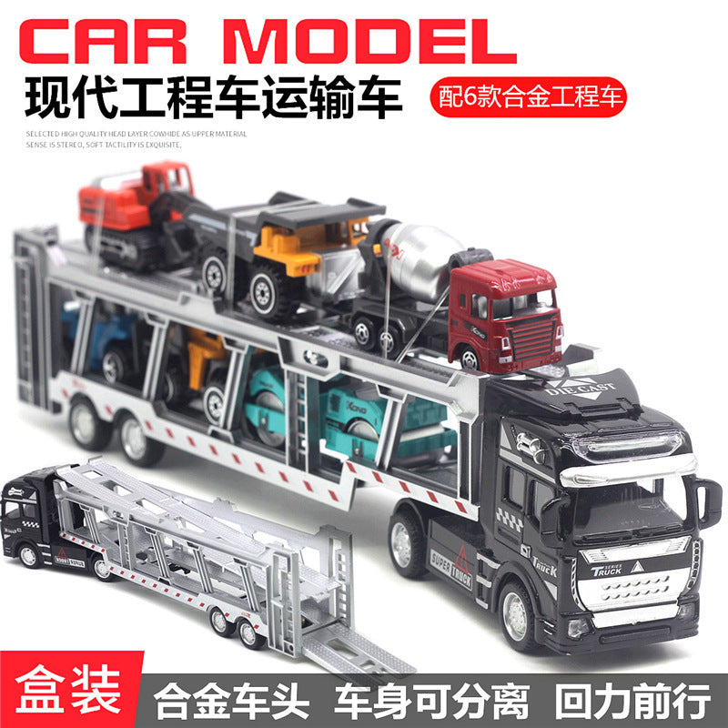 Alloy Pull Back Toy Cars Set - Fire Truck, Tank & Excavator for Kids