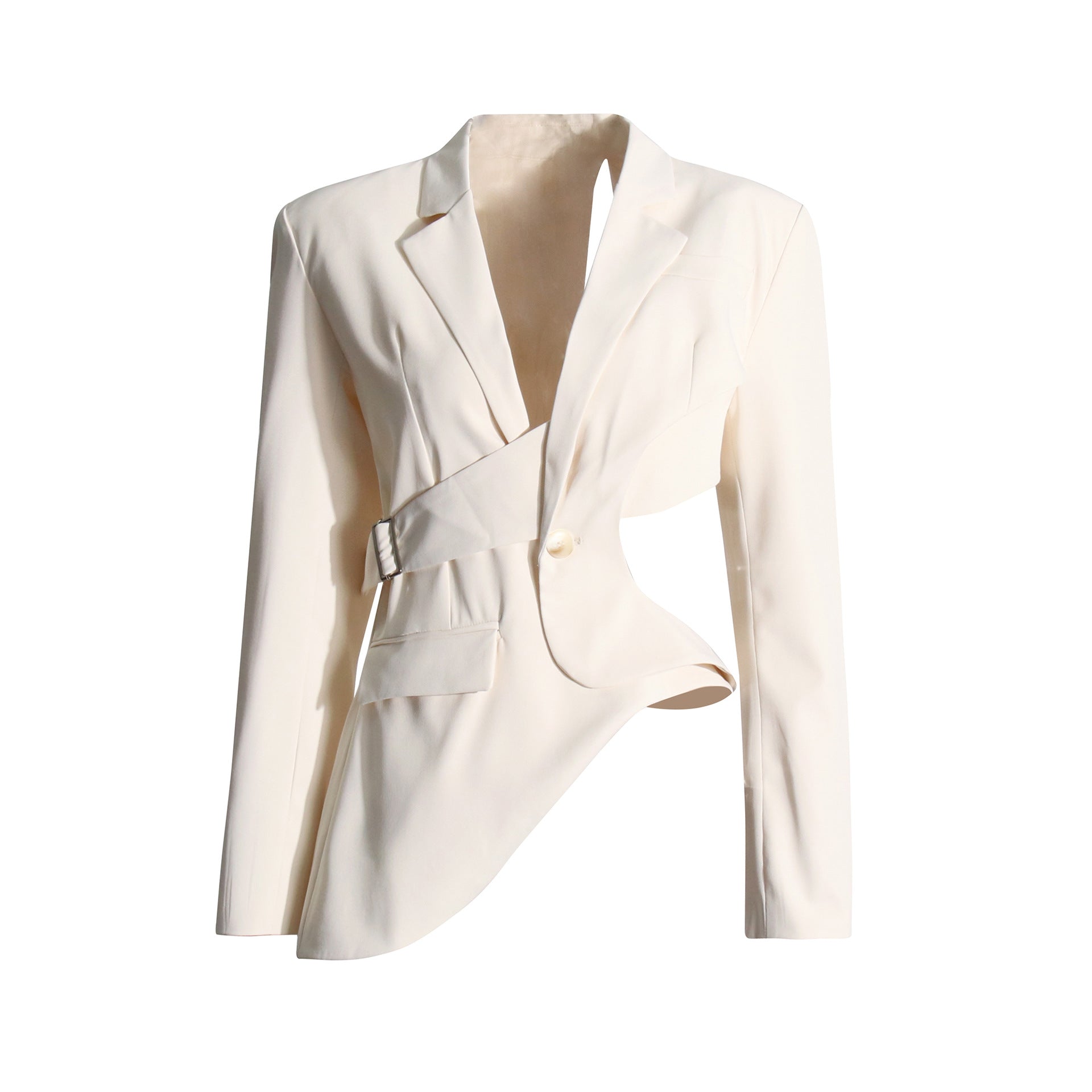 Irregular Deconstructed Blazer 2026 New Style Unique Long-Sleeve Hollow-Out High-End Waist-Cinching Blazer Jacket for Women