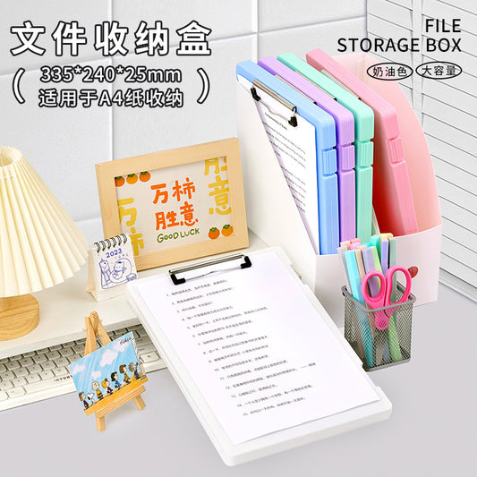 A4 folder paper material storage box student board clip writing pad multifunctional office file storage box