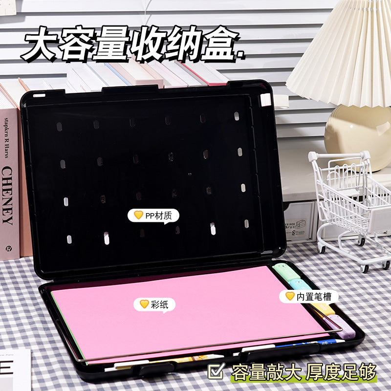 A4 folder paper material storage box student board clip writing pad multifunctional office file storage box