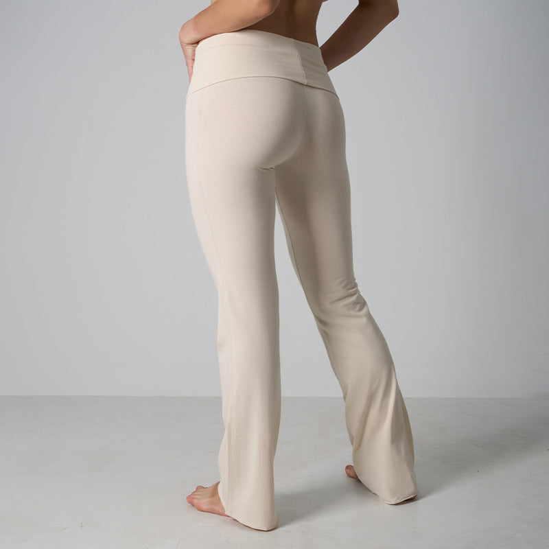 Cotton Pant Rolled Edge Cotton Ammonia Breathable Skin-Friendly Micro-Flared Home Pants High-Waisted Eco-Friendly Loose Yoga Pants for Women