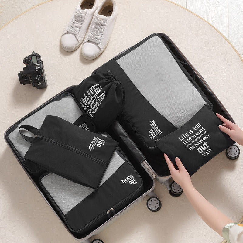 Travel Storage Bag Suitcase Clothing Organizer Solid Color Simple Multifunctional Travel Clothing Storage Organizer Set