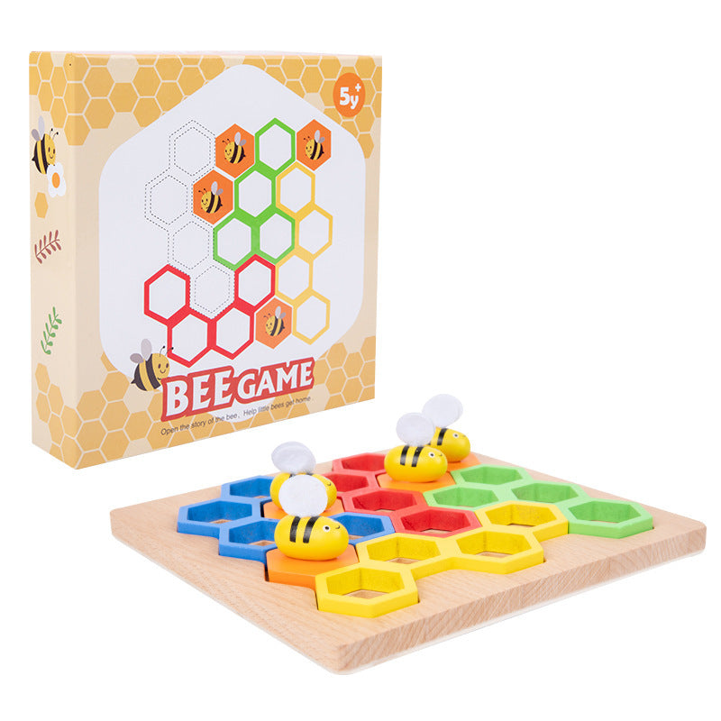 Children's Catching Bees Montessori Hive Game Children's Fine Movements Hand-Eye Coordination Color Cognitive Toy