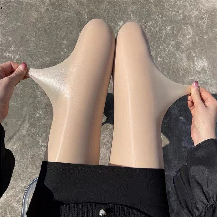 Factory sold summer thin plus size horse oil bright mask socks do not hook silk horse oil socks super delicate greasy silk a generation of hair