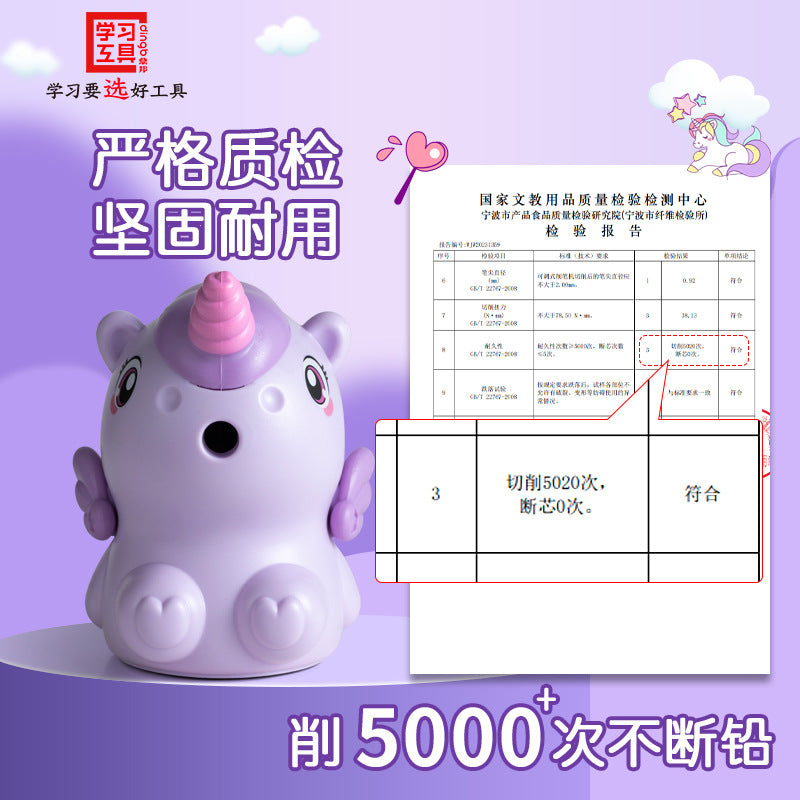 Dingbang Unicorn hand-cranked pencil sharpener cartoon-shaped creative pencil sharpener for children and primary school students with two adjustable nibs