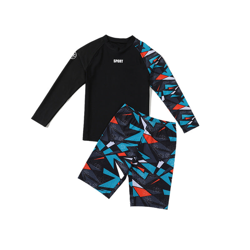 Children's Swimwear Boys' Swim Trunks 2026 New Model Kids' Swimwear for Older Children Youth Two-Piece Hot Spring Swimwear