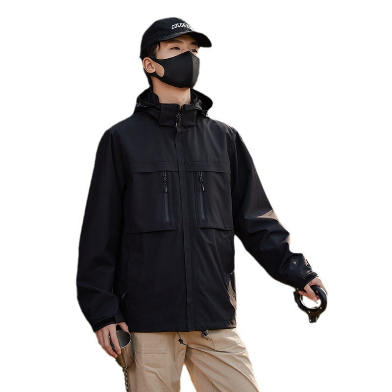 2024 New Windproof and Waterproof Mountaineering Suit for Couple Travel Sports Workwear Jacket Coat Breathable Thin Jacket for Men and Women