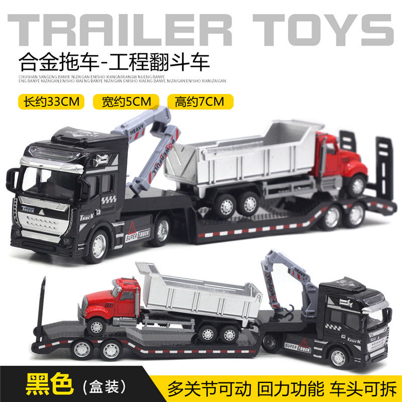 Alloy Pull Back Toy Cars Set - Fire Truck, Tank & Excavator for Kids