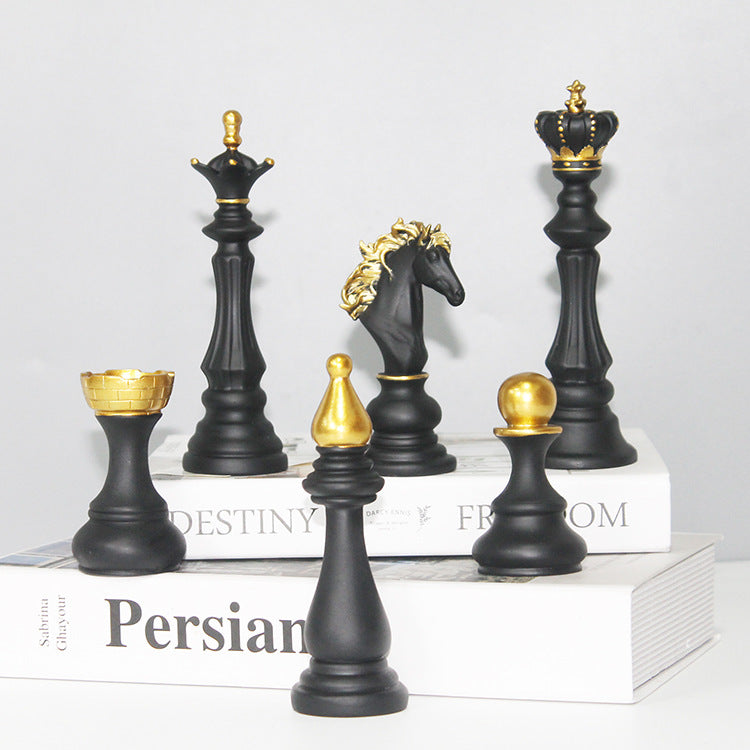 Creative home decoration chess resin decoration window home decoration black white chess ornaments