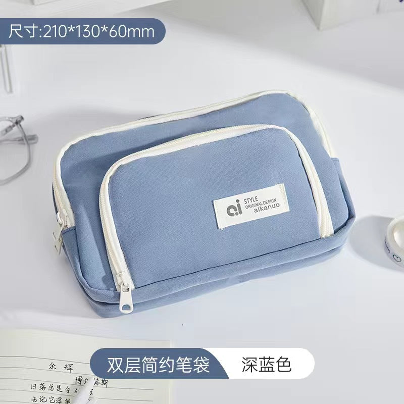 Multi-layer Pencil Case Large Capacity Pencil Case American Junior High School Students Cheap Simple Niche Japanese High-value Ins Premium