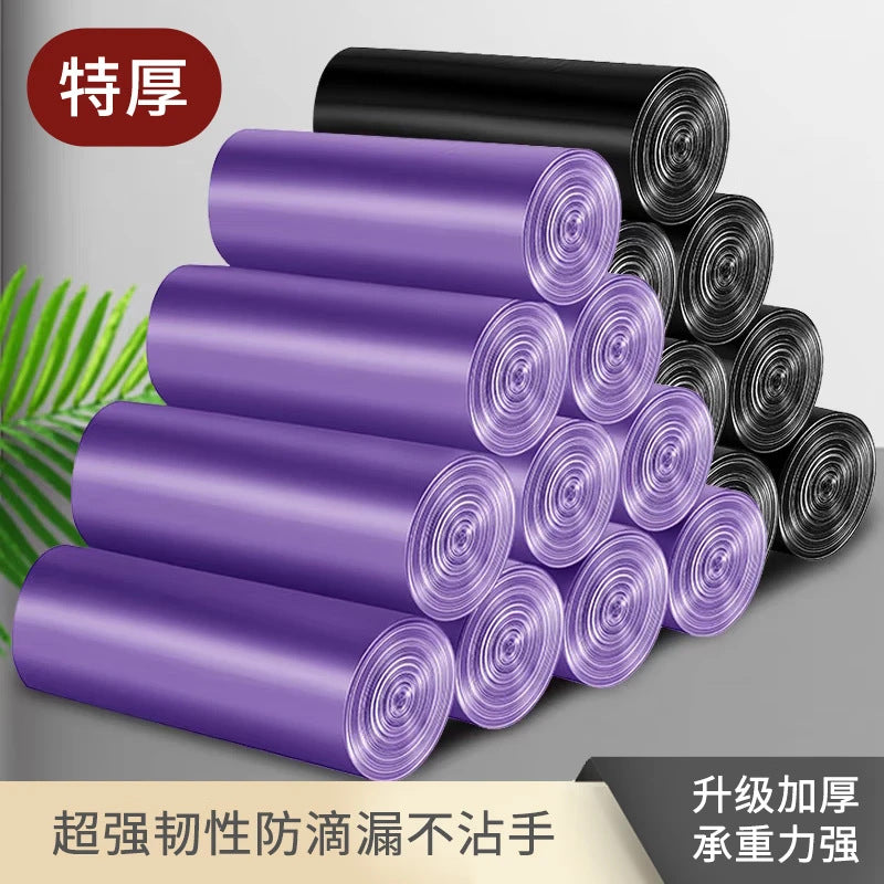 Garbage bags thickened and not easy to break disposable household flat-mouth thick garbage sorting plastic bags wholesale new materials
