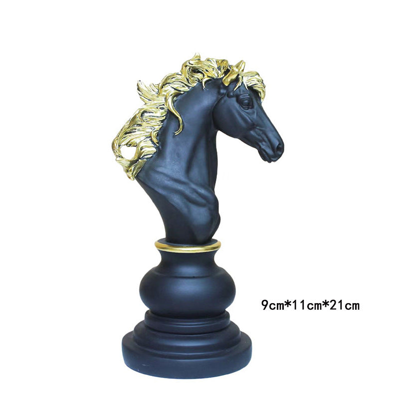 Creative home decoration chess resin decoration window home decoration black white chess ornaments