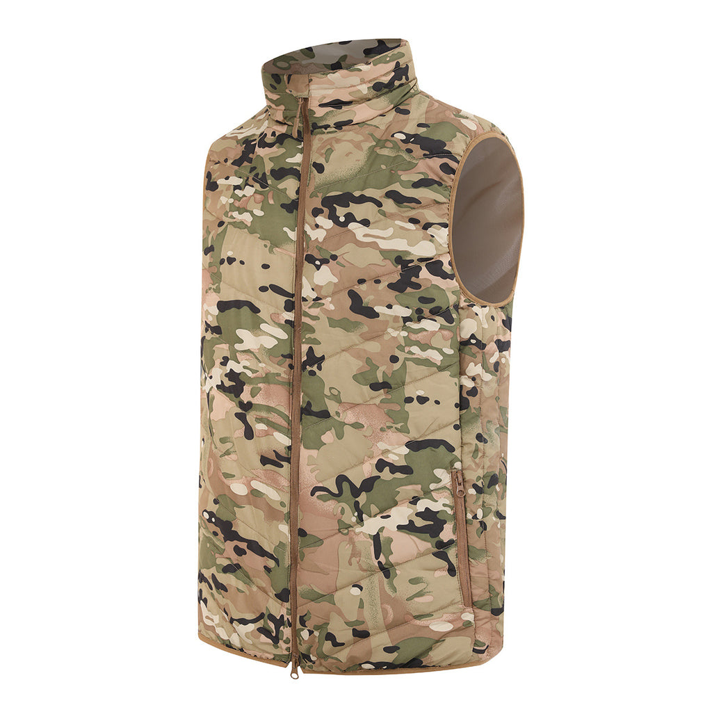 New Men's Vest for Autumn and Winter, Warm American Version, Military Tactical Camouflage, Outdoor Sports, Windproof with Zipper Pockets