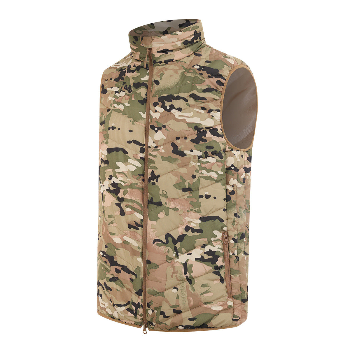 New Men's Vest for Autumn and Winter, Warm American Version, Military Tactical Camouflage, Outdoor Sports, Windproof with Zipper Pockets