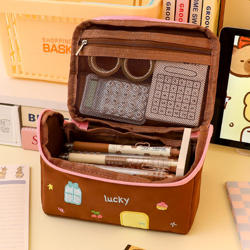 2026 New Style House Pencil Case for Junior High School Girls and Elementary School Students, High-Value Stationery Box for Girls, Large-Capacity Pencil Case