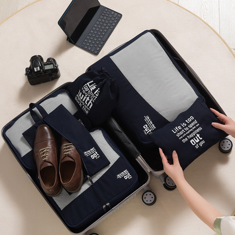 Travel Storage Bag Suitcase Clothing Organizer Solid Color Simple Multifunctional Travel Clothing Storage Organizer Set