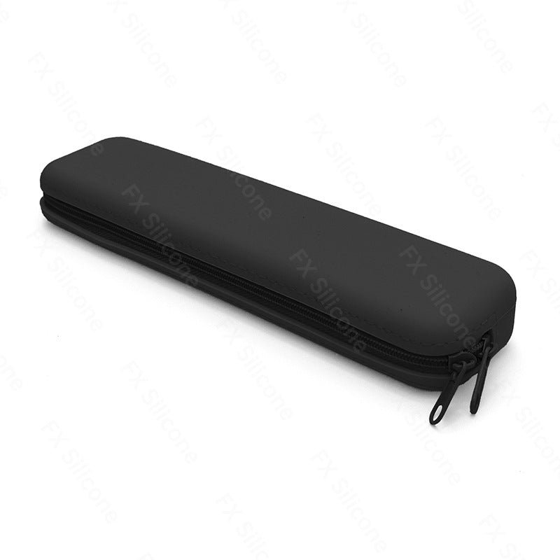 New Silicone Pencil Case Large Capacity Stationery Bag Student Simple Pencil Case Portable Long Square Stationery Storage Pencil Bag