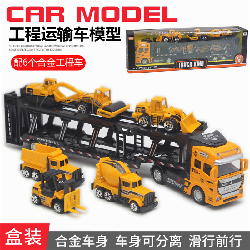Alloy Pull Back Toy Cars Set - Fire Truck, Tank & Excavator for Kids