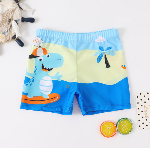 Boys Cartoon Swim Trunks - Quick-Dry Flat-Corner Swimwear for Kids (Small to Large)