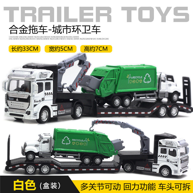 Alloy Pull Back Toy Cars Set - Fire Truck, Tank & Excavator for Kids