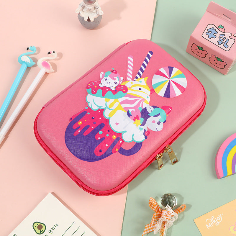 Student Cartoon Stationery Box Large Capacity Storage Box 3D Stationery Bag Cute Pencil Box Creative Pencil Bag